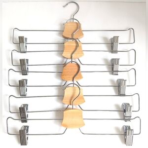Hangers 5 Set Clip On Wood Accents 💎 Bundle LOT 5 Full Size